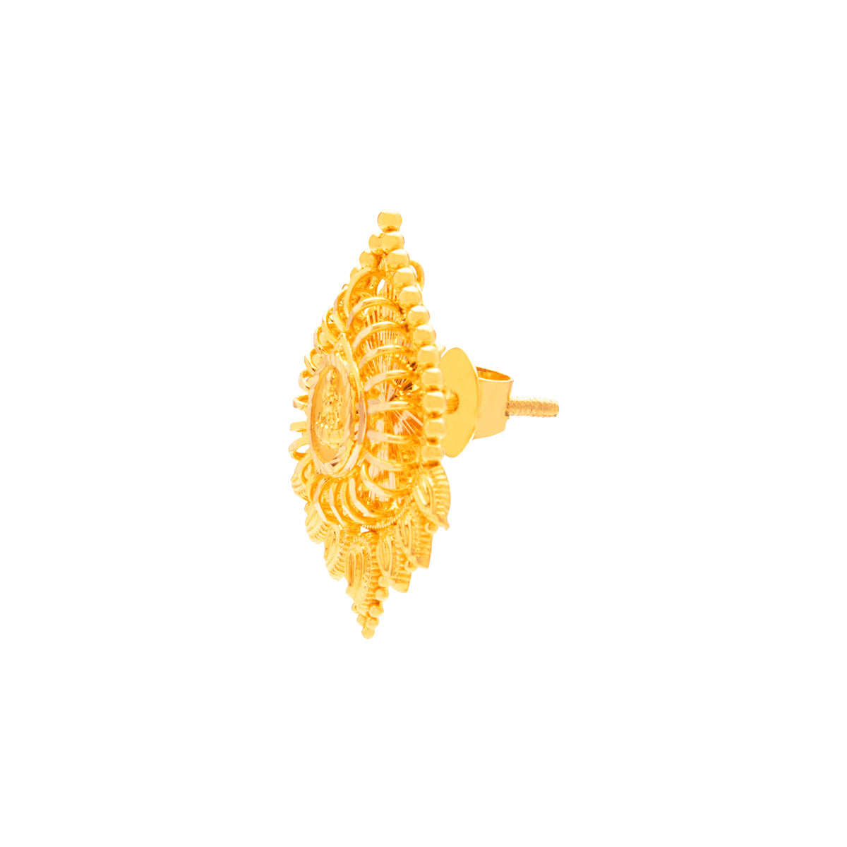 22K Golden Radiance Studs with Delicate Artistry