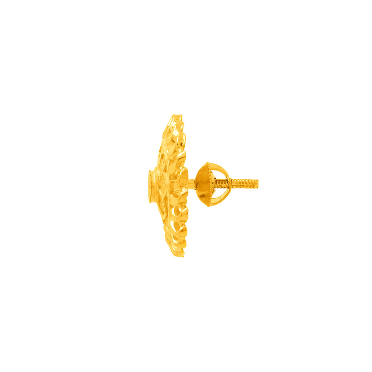 Exquisite Floral Gold Stud Earrings in 22K