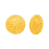 Captivating Stud Earrings with Elegant Floral Motif in 22K Gold