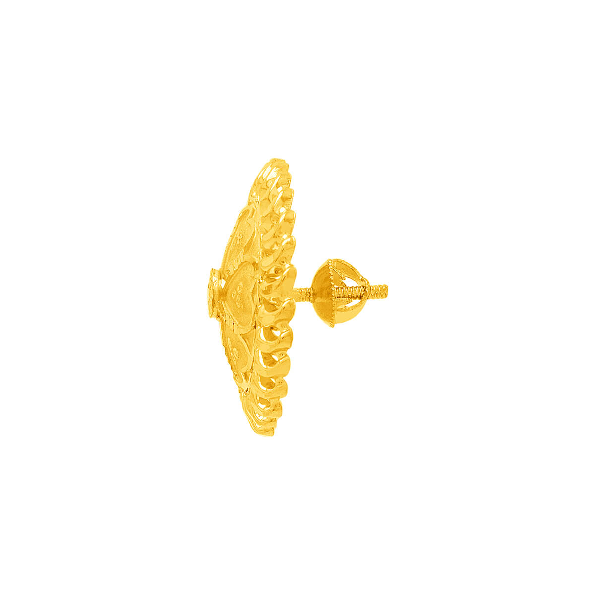 Captivating Stud Earrings with Elegant Floral Motif in 22K Gold