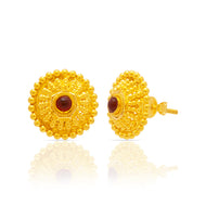 Classic Flora Charm 22K Gold Stud Earrings