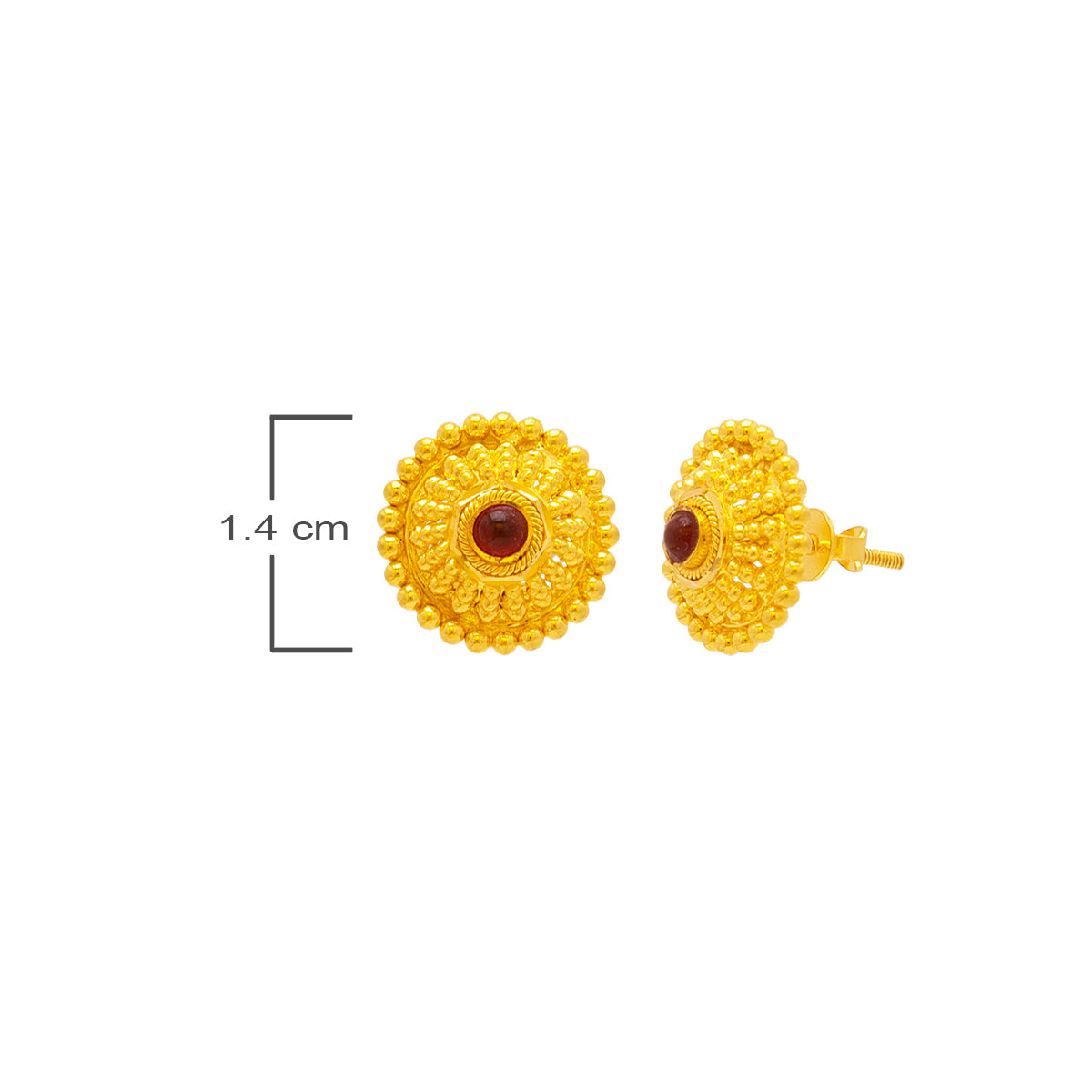 Classic Flora Charm 22K Gold Stud Earrings