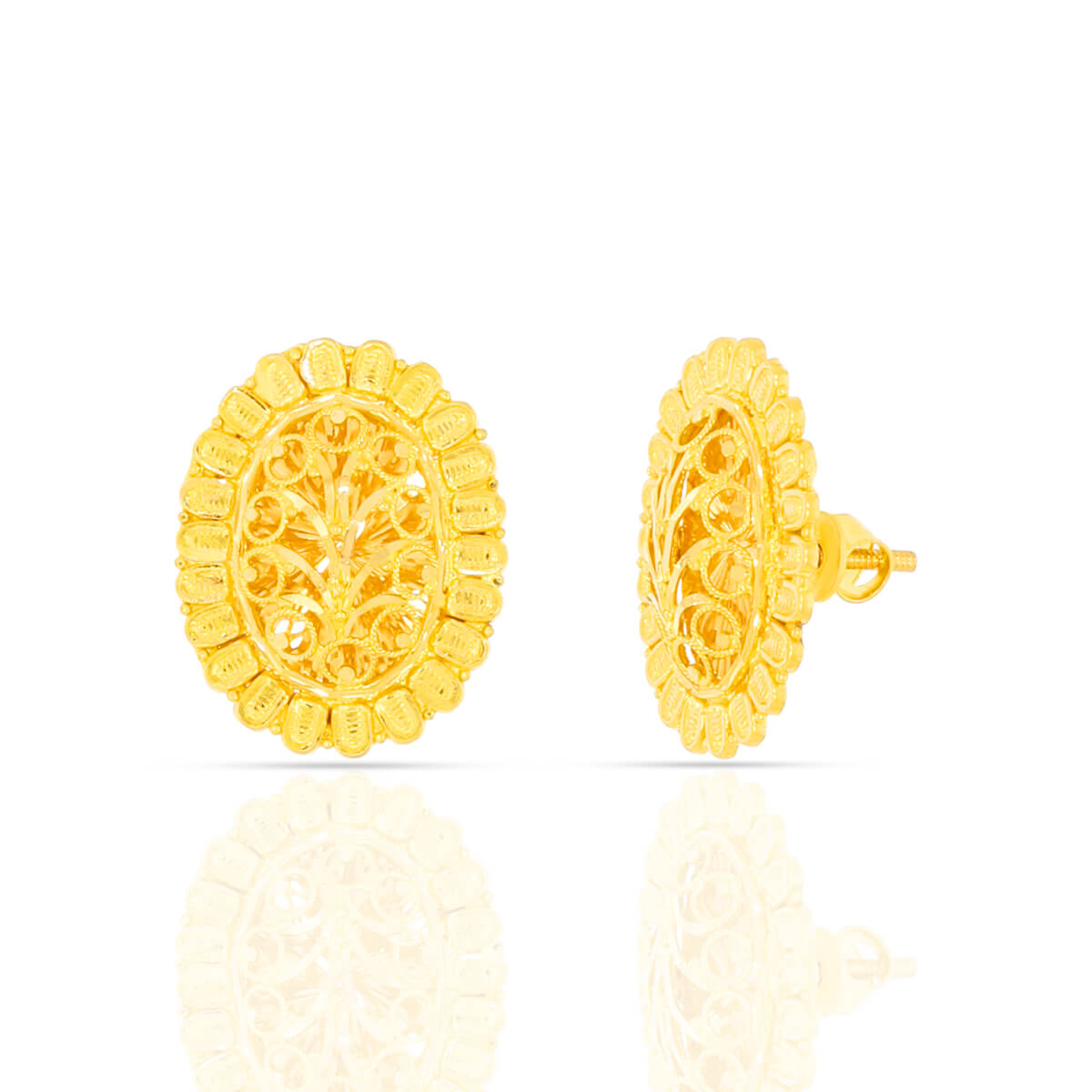 22K Delicate Sunshine Blossom Gold Stud