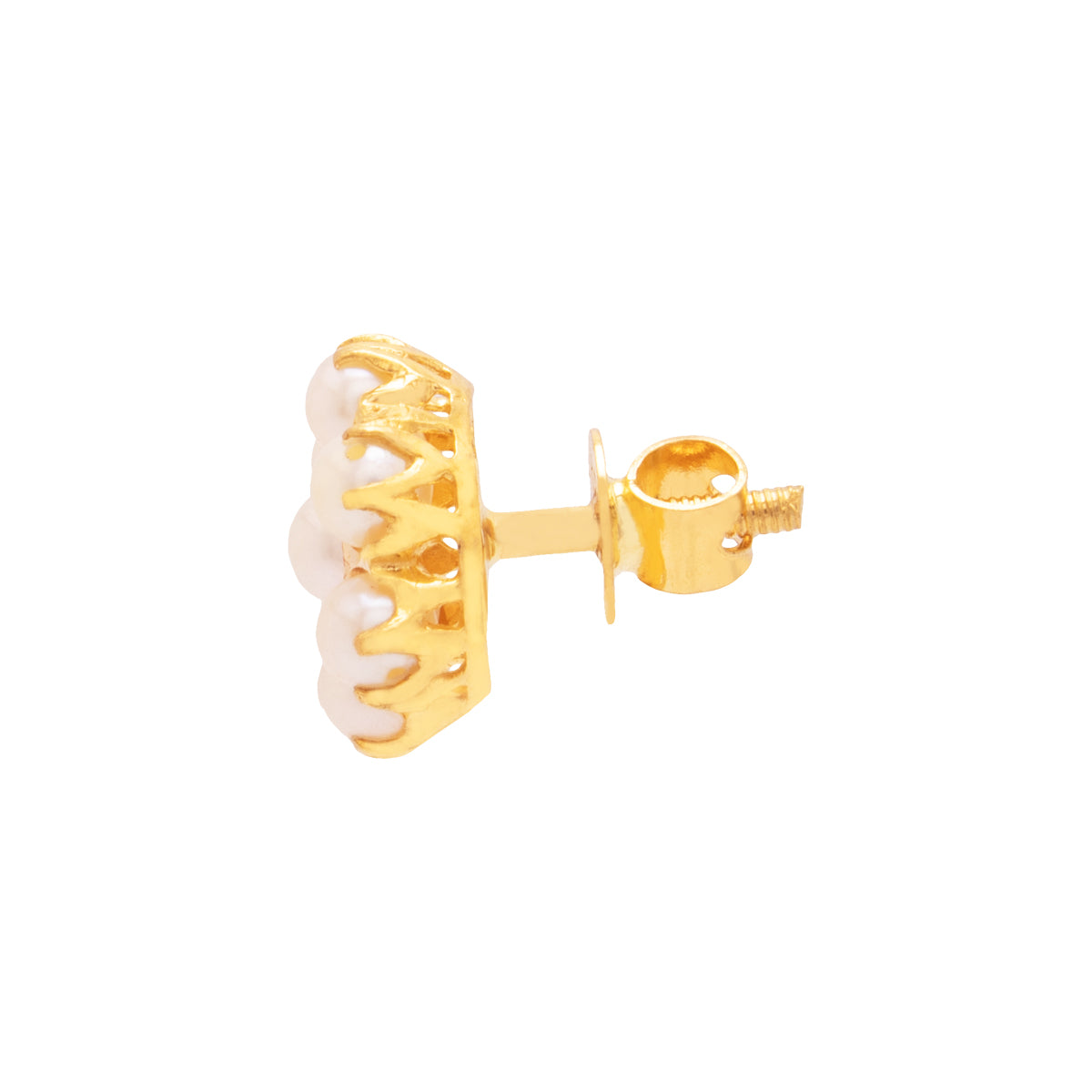 Charming White Blossom Gold Studs