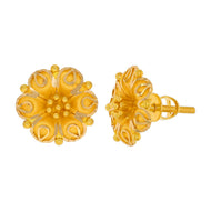 Elegant Blossom Motif 22K Gold Stud Earrings