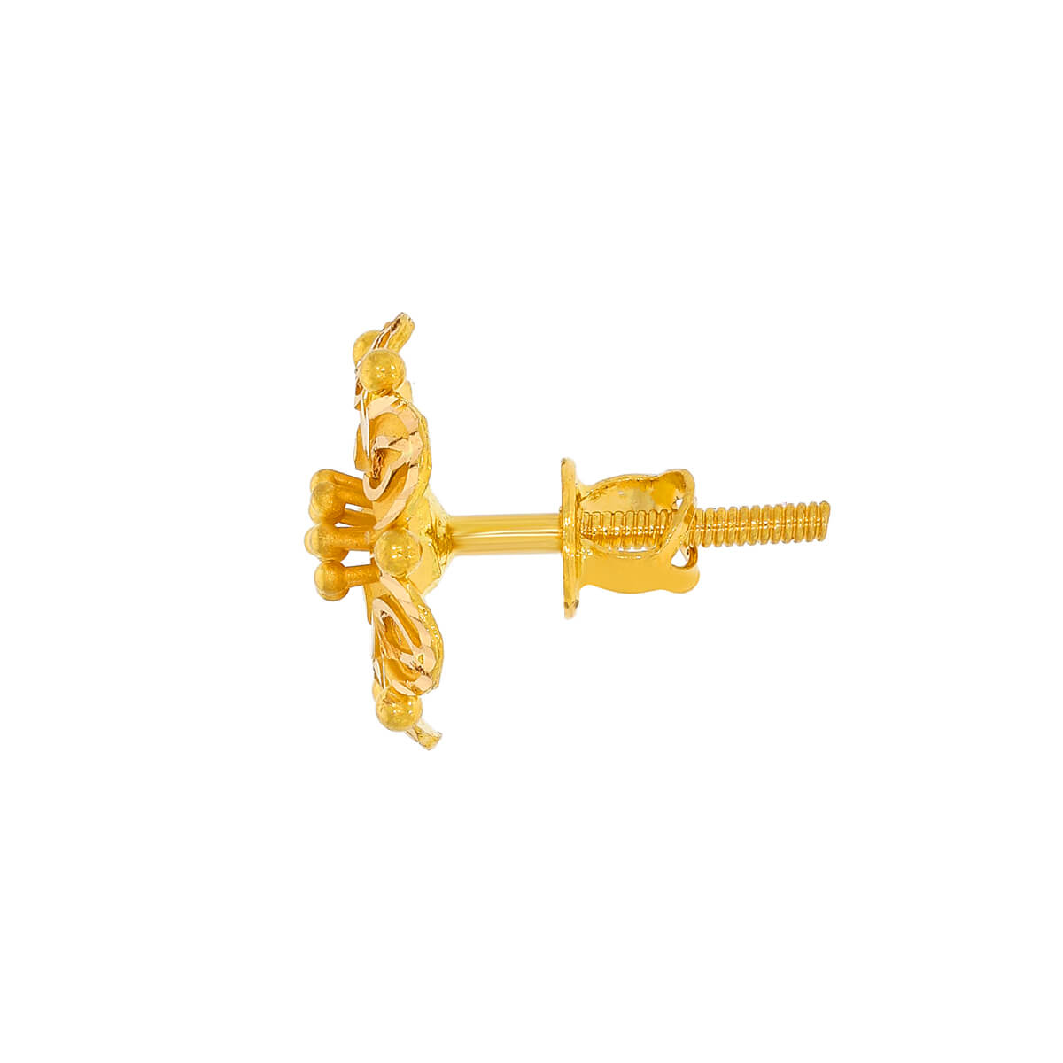 Elegant Blossom Motif 22K Gold Stud Earrings