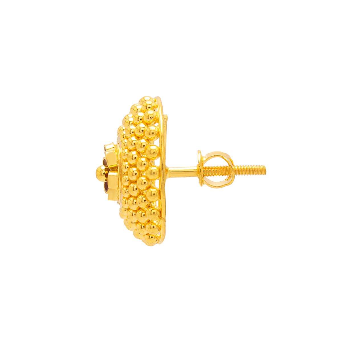 Floral Classic Gold Stud Earrings 22K