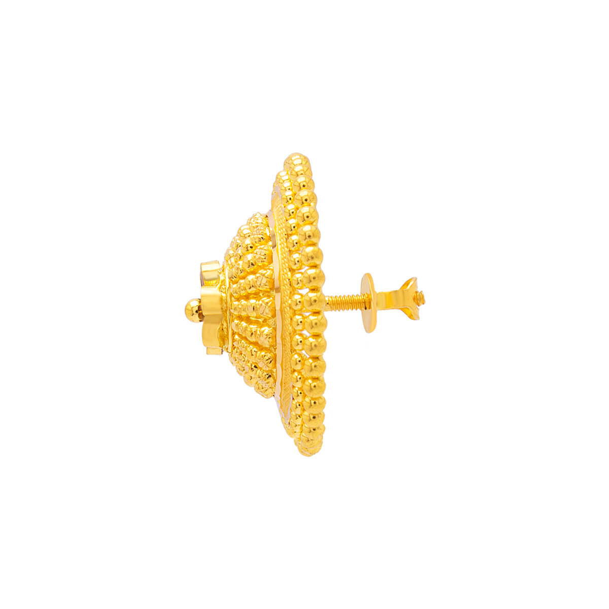 22K Floral Classic Gold Stud Earrings