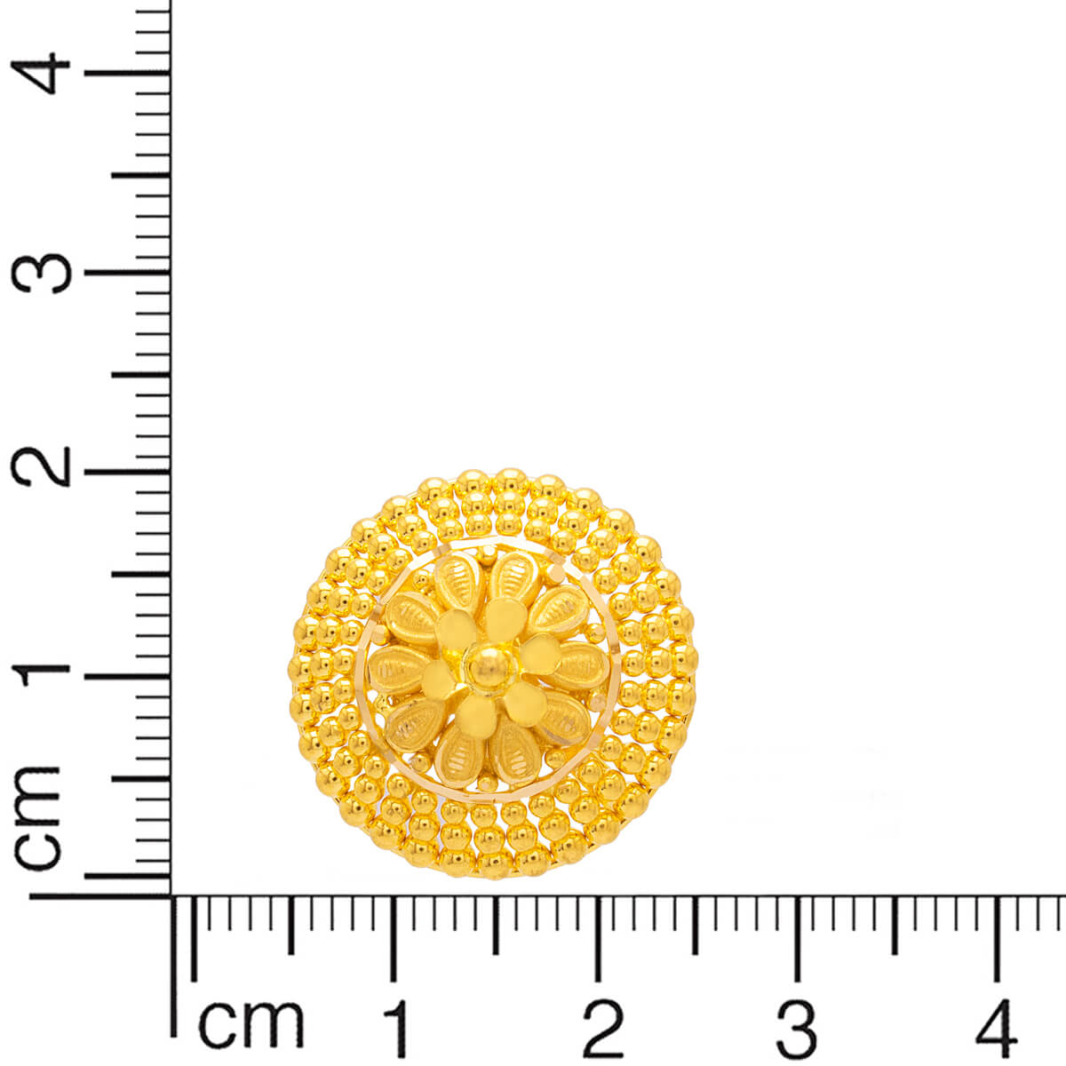 Charming Petal Motif Gold Stud Earrings 22K