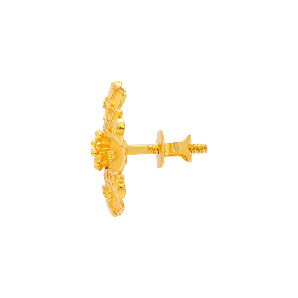 22K Luxurious Floral Gold Stud Earrings