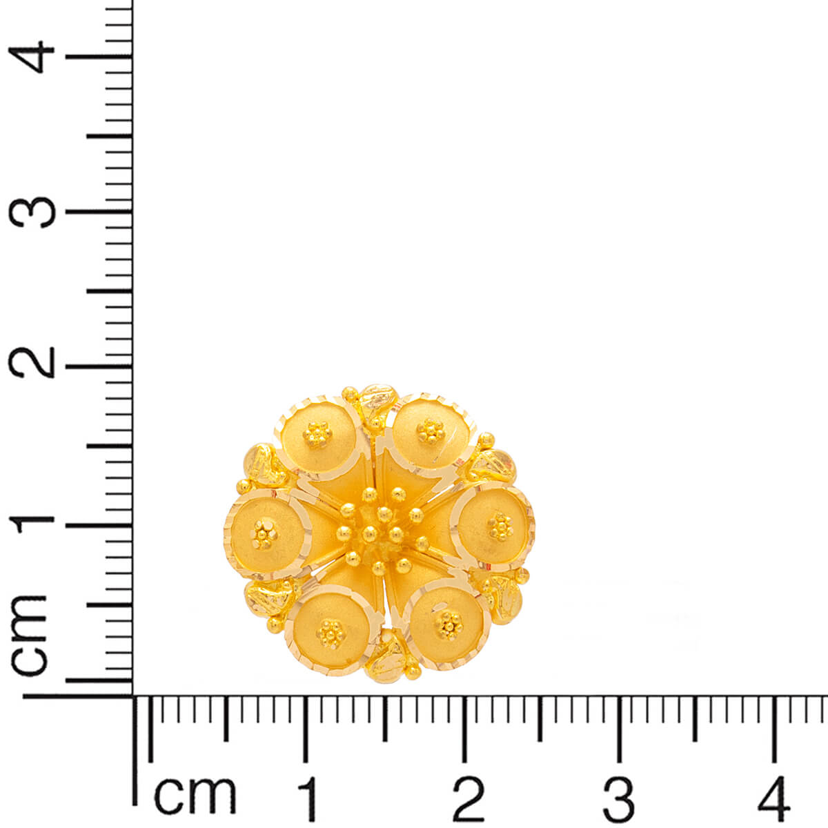 22K Luxurious Floral Gold Stud Earrings