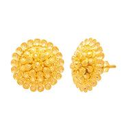 Captivating 22K Floral Studs with Gold Bead Detailing
