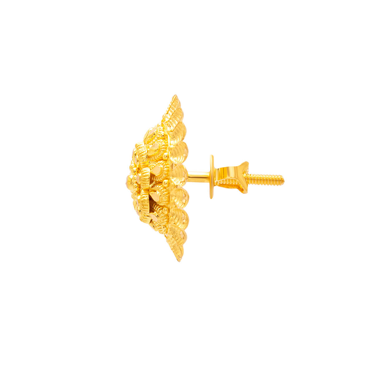 Captivating 22K Floral Studs with Gold Bead Detailing