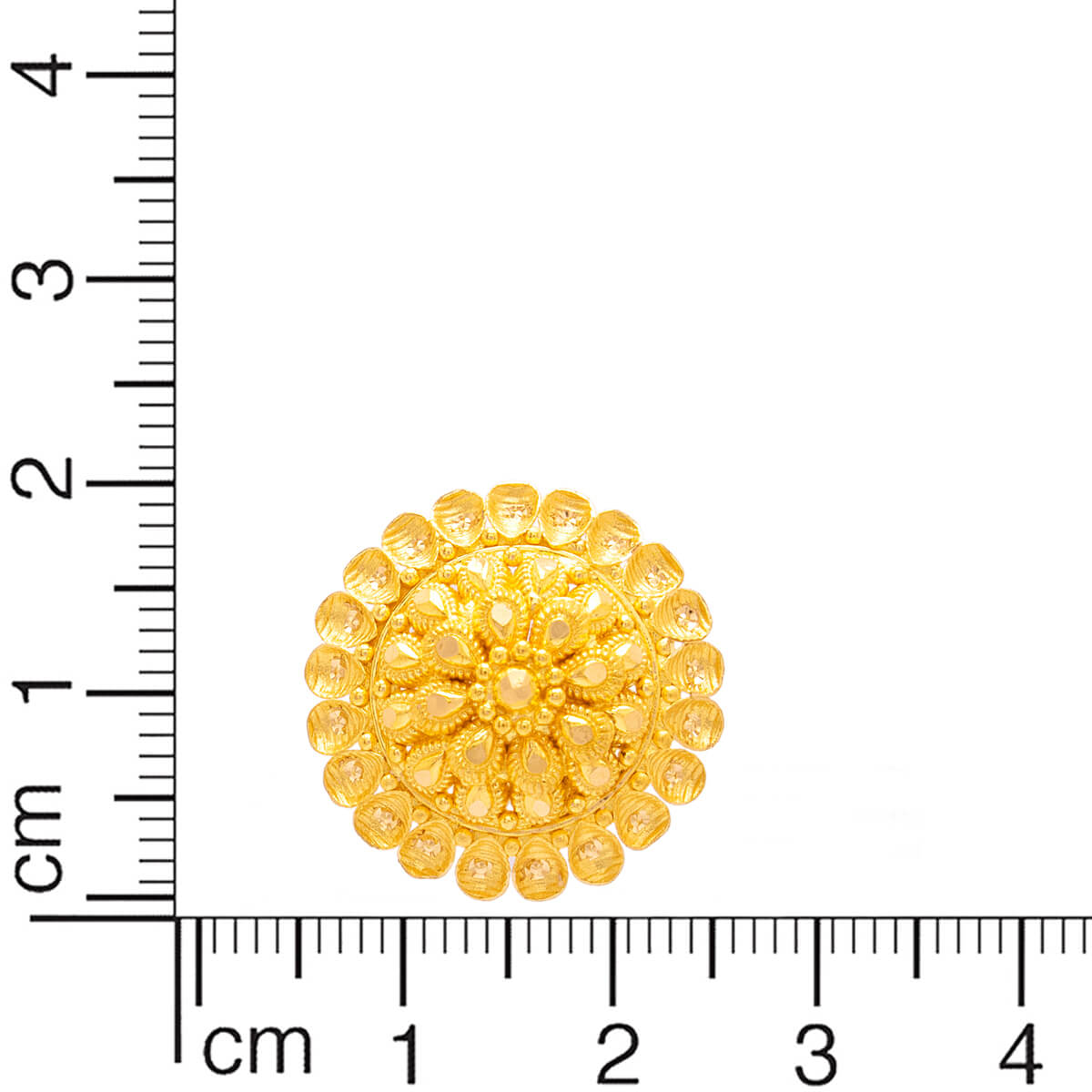 Captivating 22K Floral Studs with Gold Bead Detailing