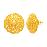 22K Elegant Gold Blossom Stud Earrings