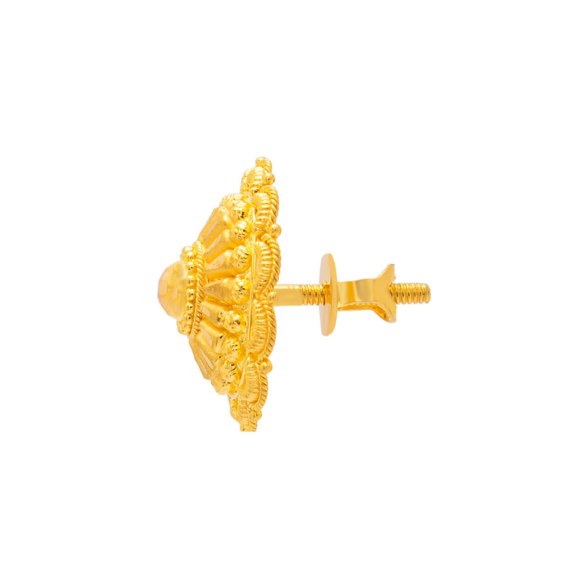 22K Elegant Gold Blossom Stud Earrings