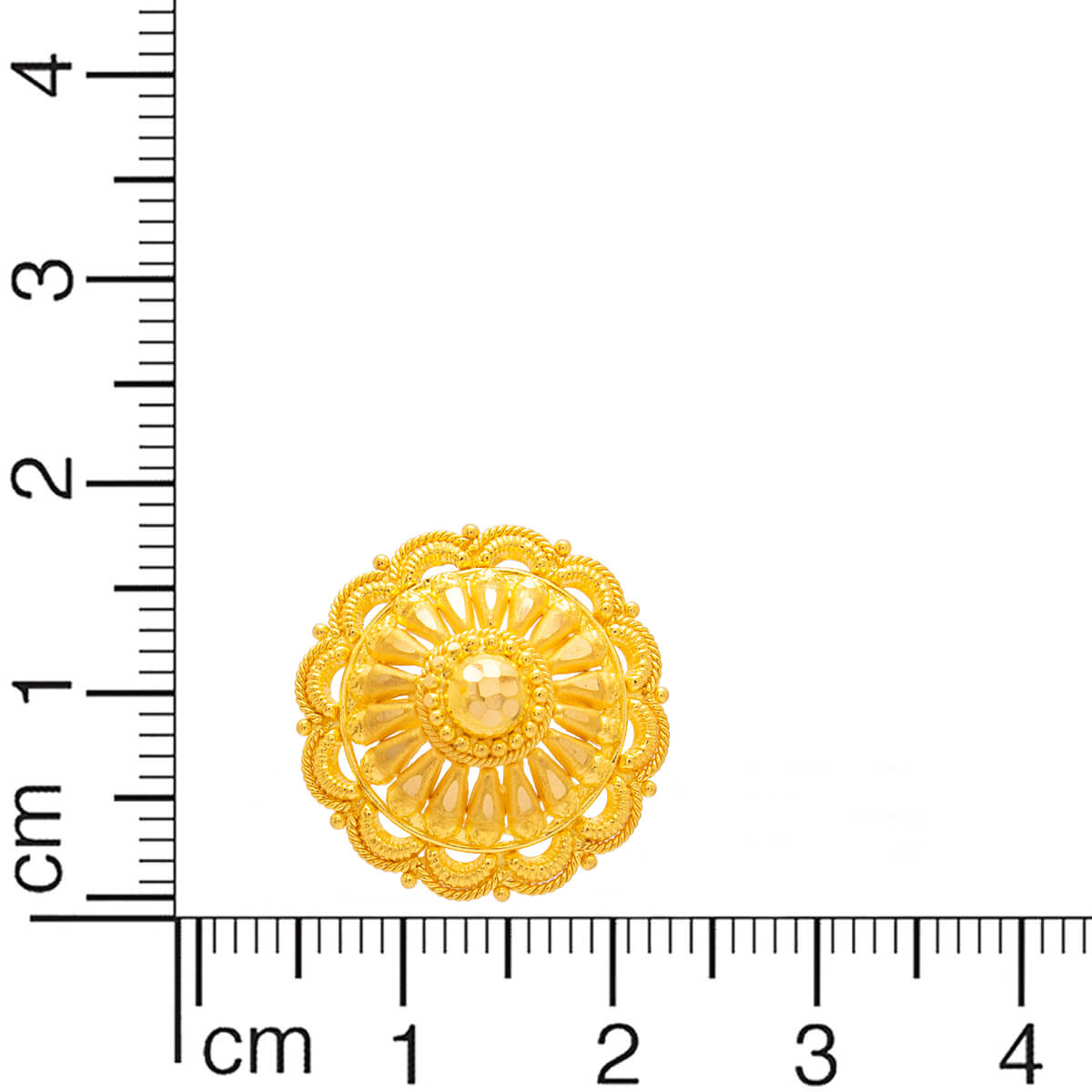 22K Elegant Gold Blossom Stud Earrings