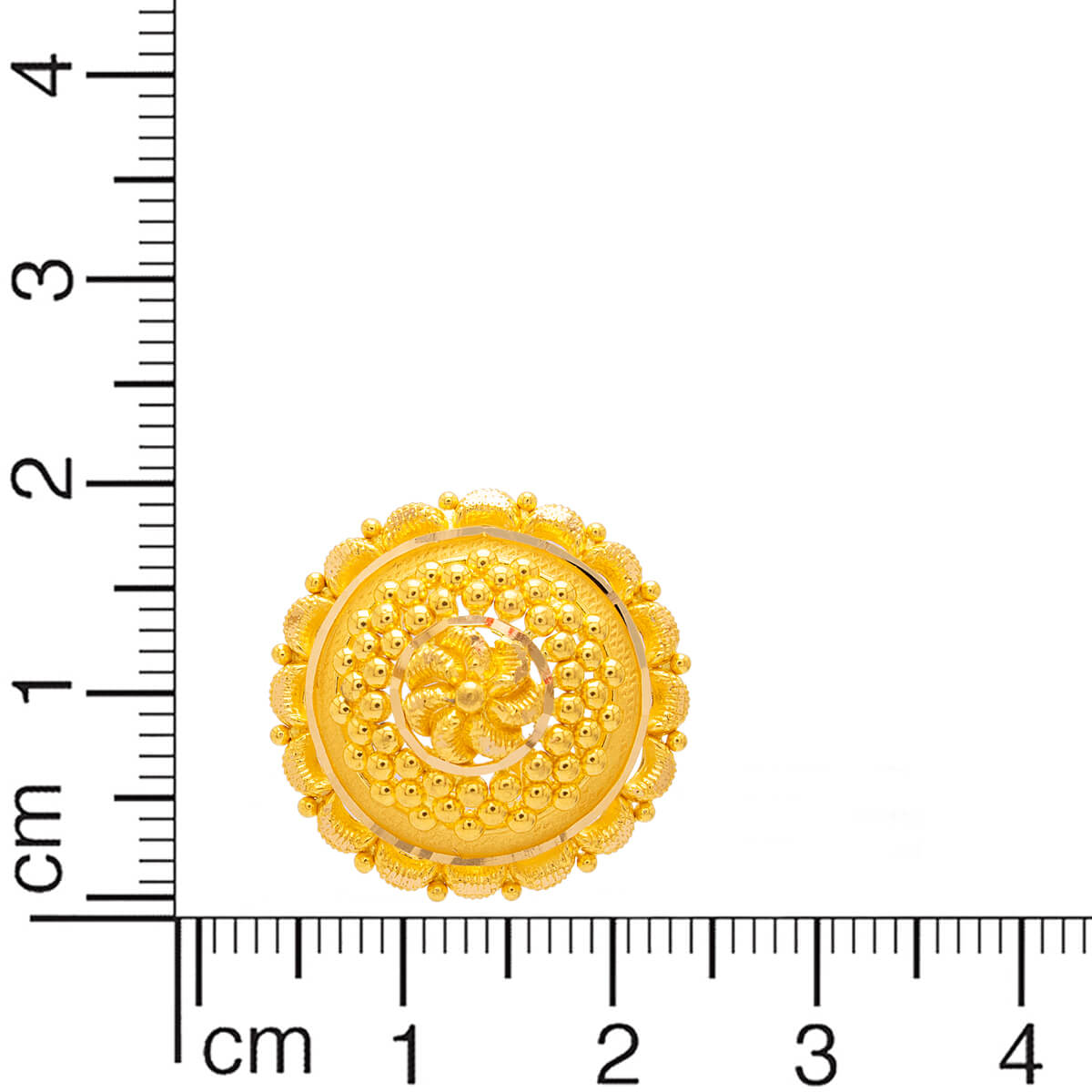 Soft Blossom Design Stud Earrings in Gold 22K