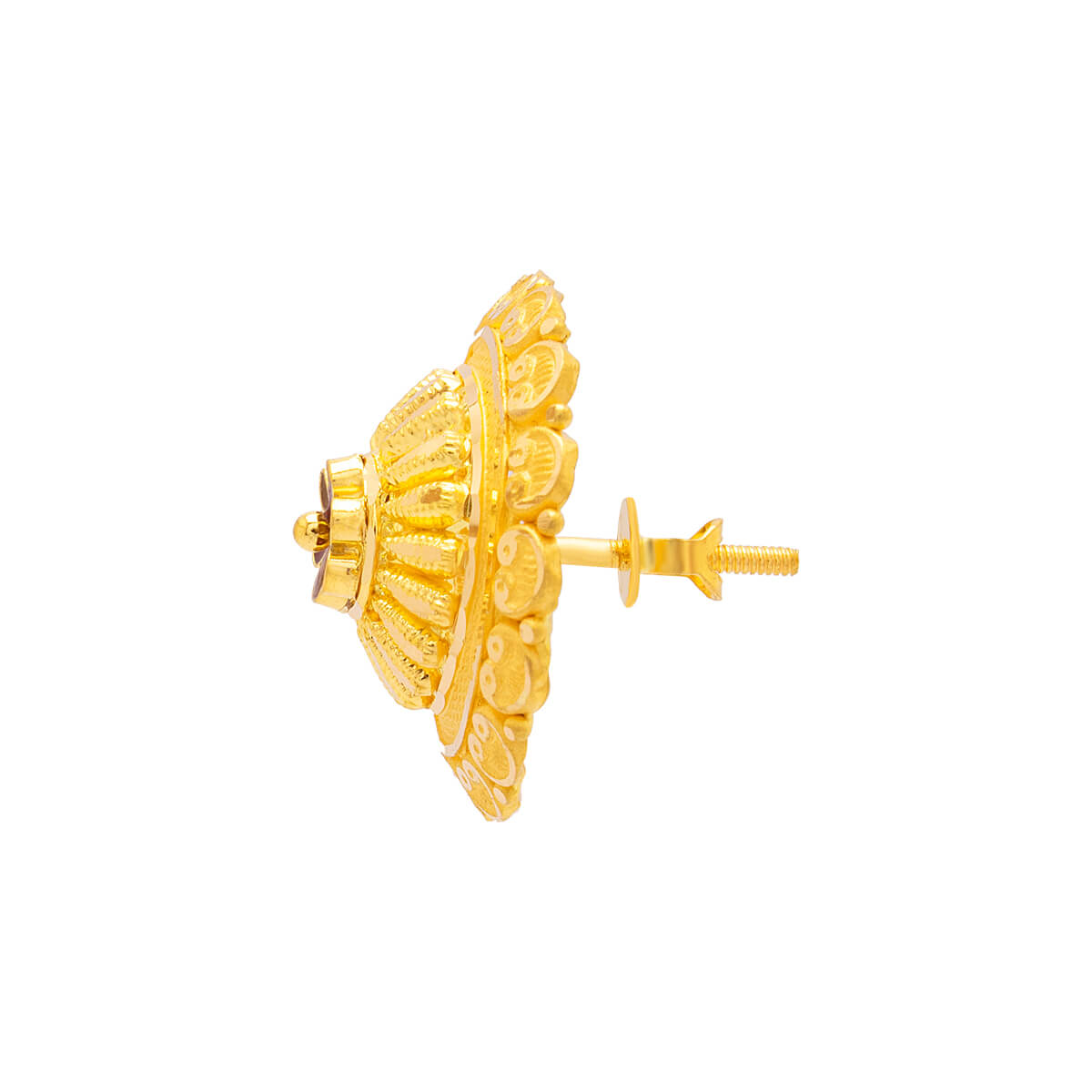 Floral 22K Classic Gold Stud Earrings
