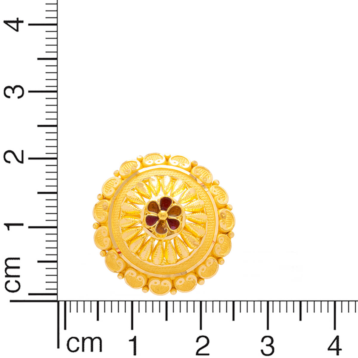 Floral 22K Classic Gold Stud Earrings