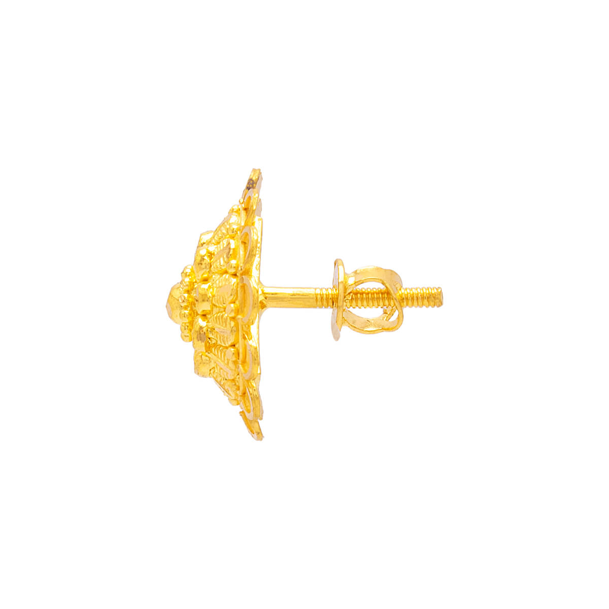 Precious Floral Motif 22K Gold Stud Earrings