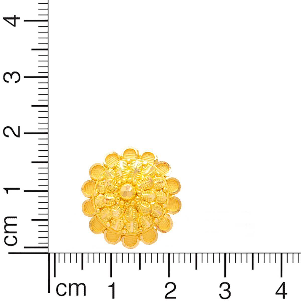Precious Floral Motif 22K Gold Stud Earrings