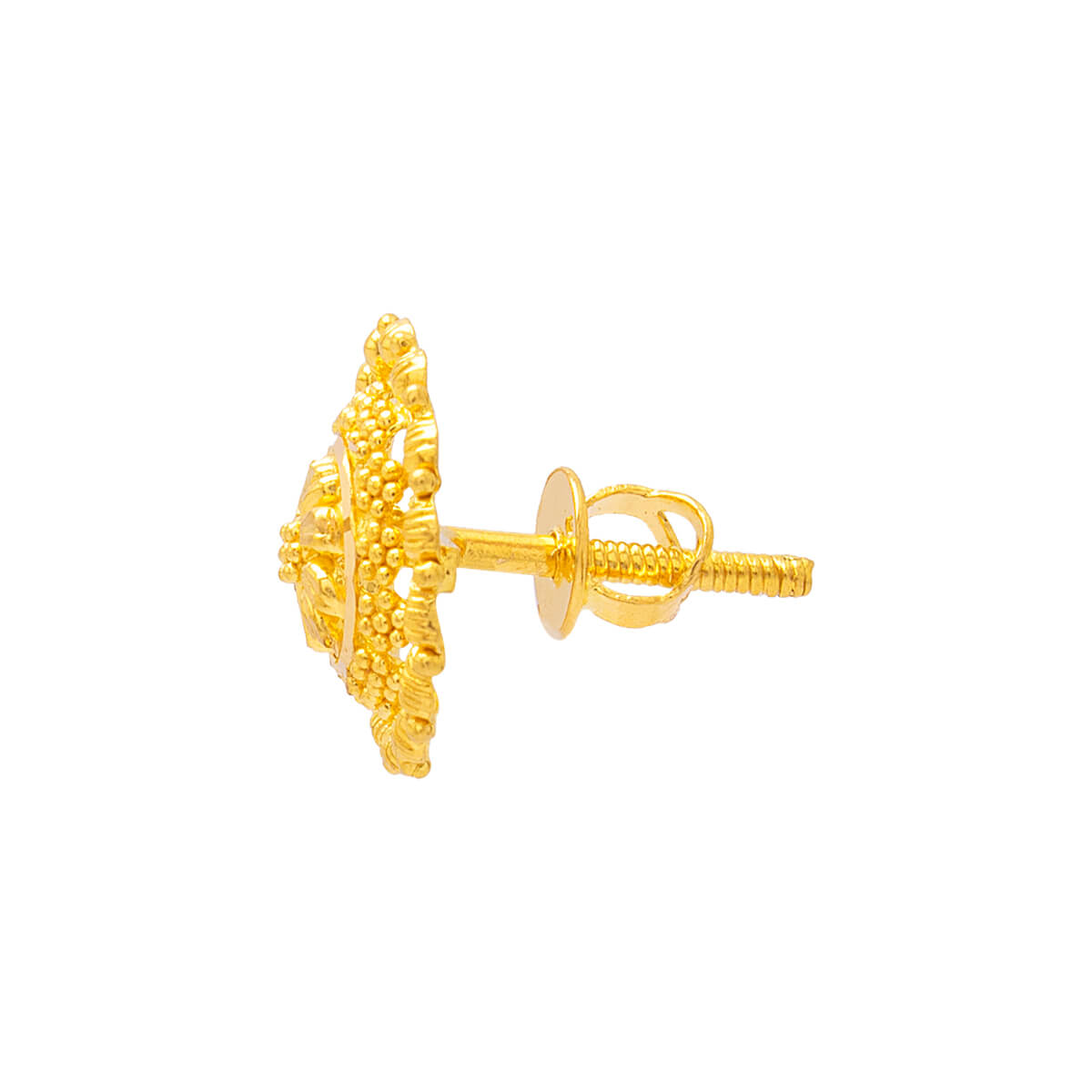 Elegant Gold Blossom Stud Earrings in 22K
