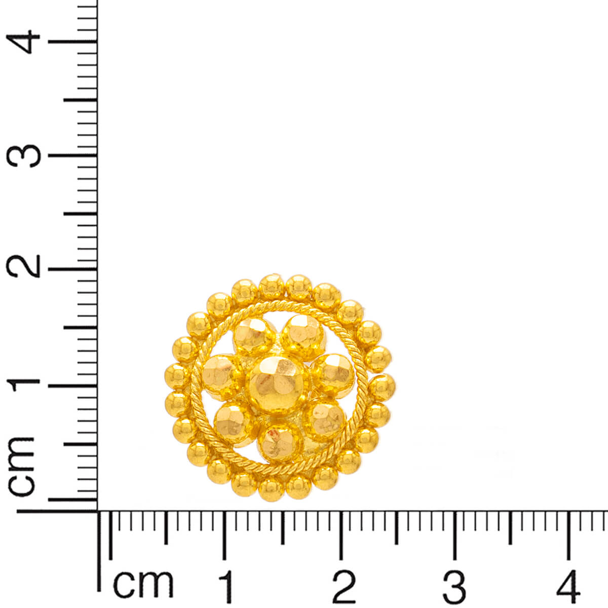 Classic Elegance Floret Orb 22K Gold Studs