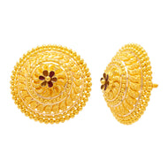 Floral Classic Stud Earrings in Gold 22K