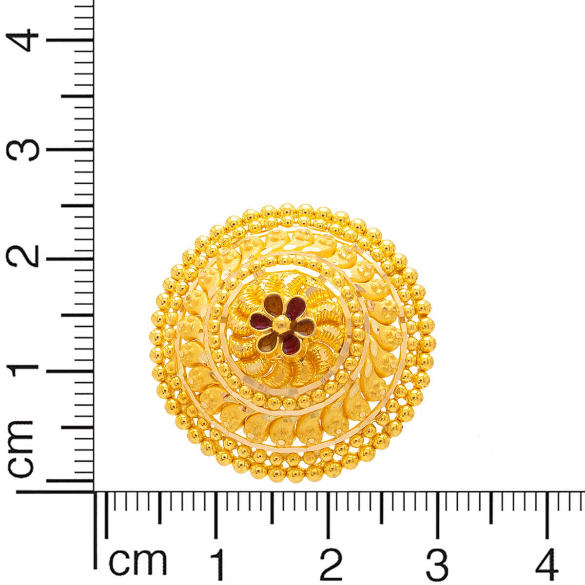 Floral Classic Stud Earrings in Gold 22K