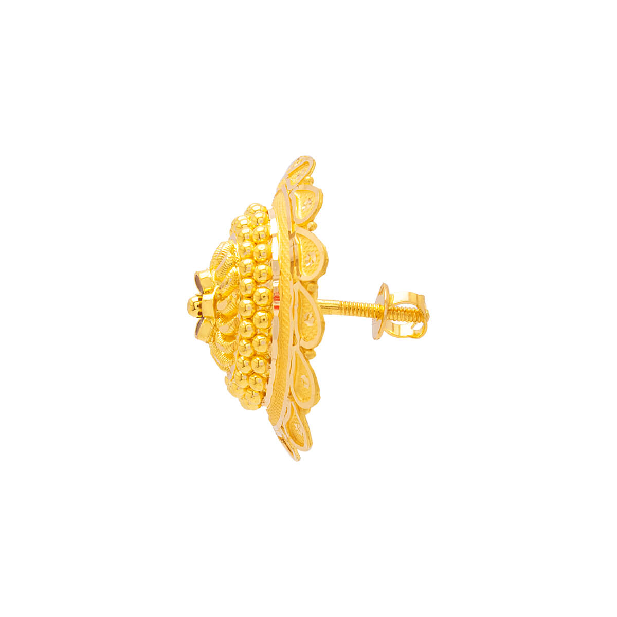 22K Classic Floral Gold Stud Earrings