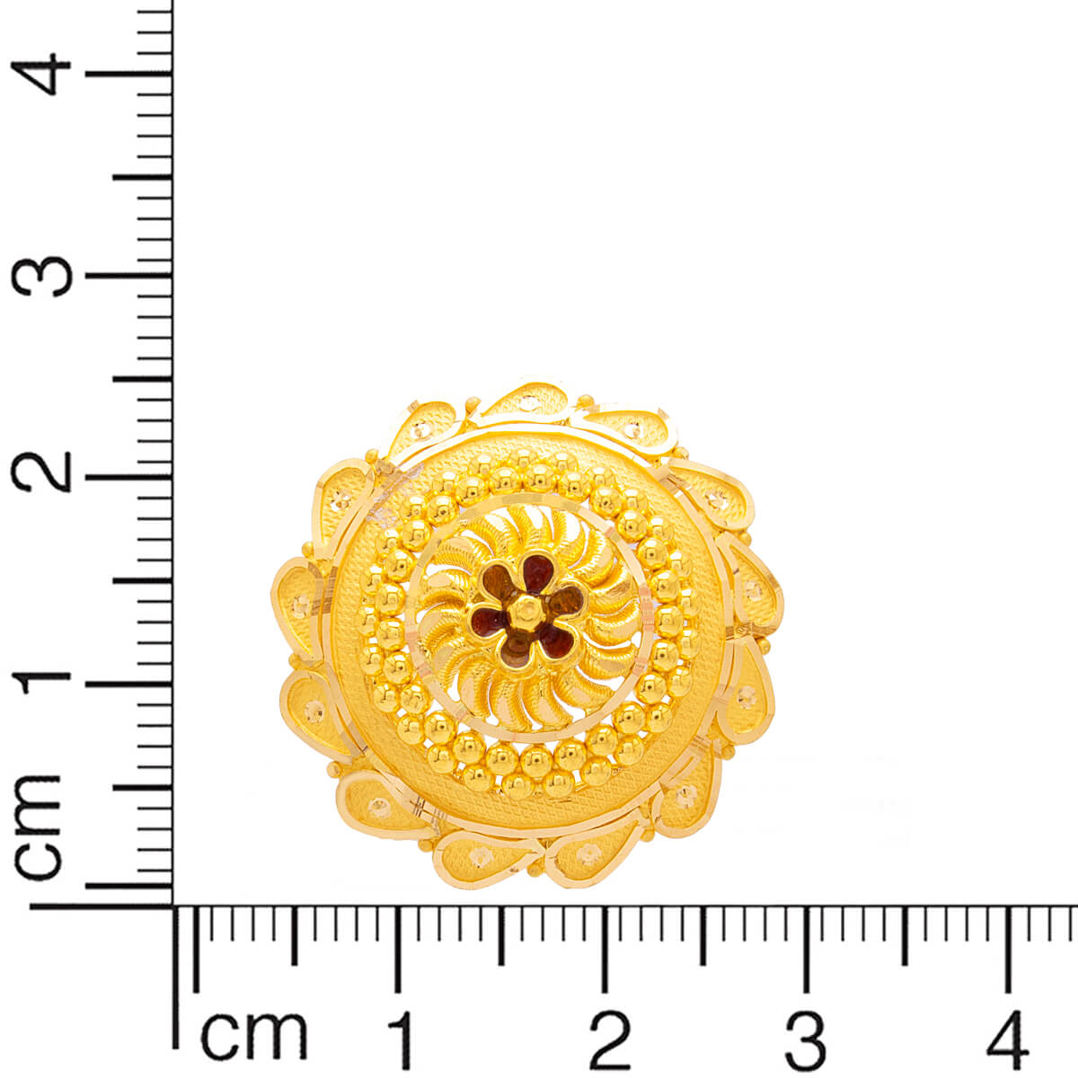22K Classic Floral Gold Stud Earrings