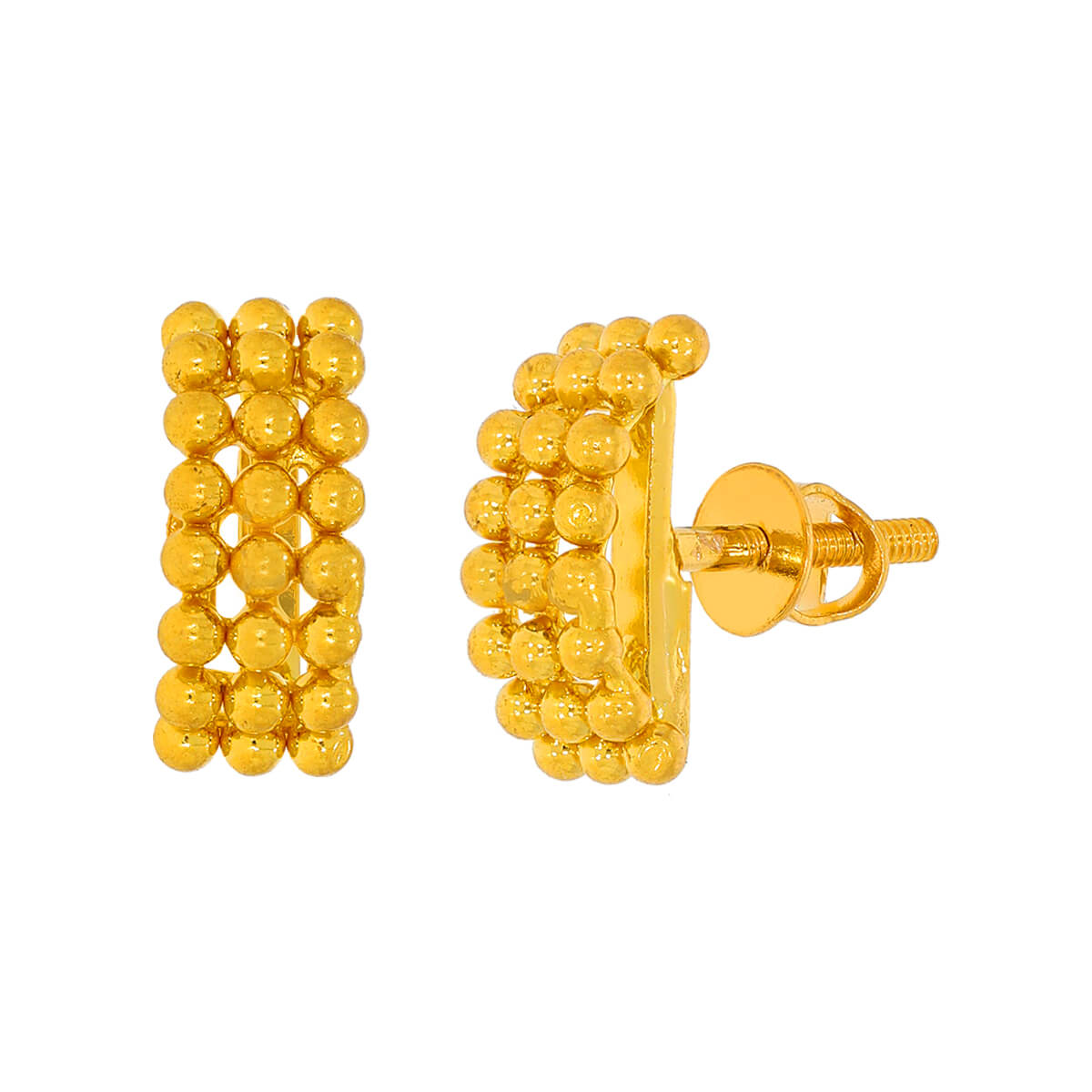 22K Elegant Gold Bead Stud Earrings