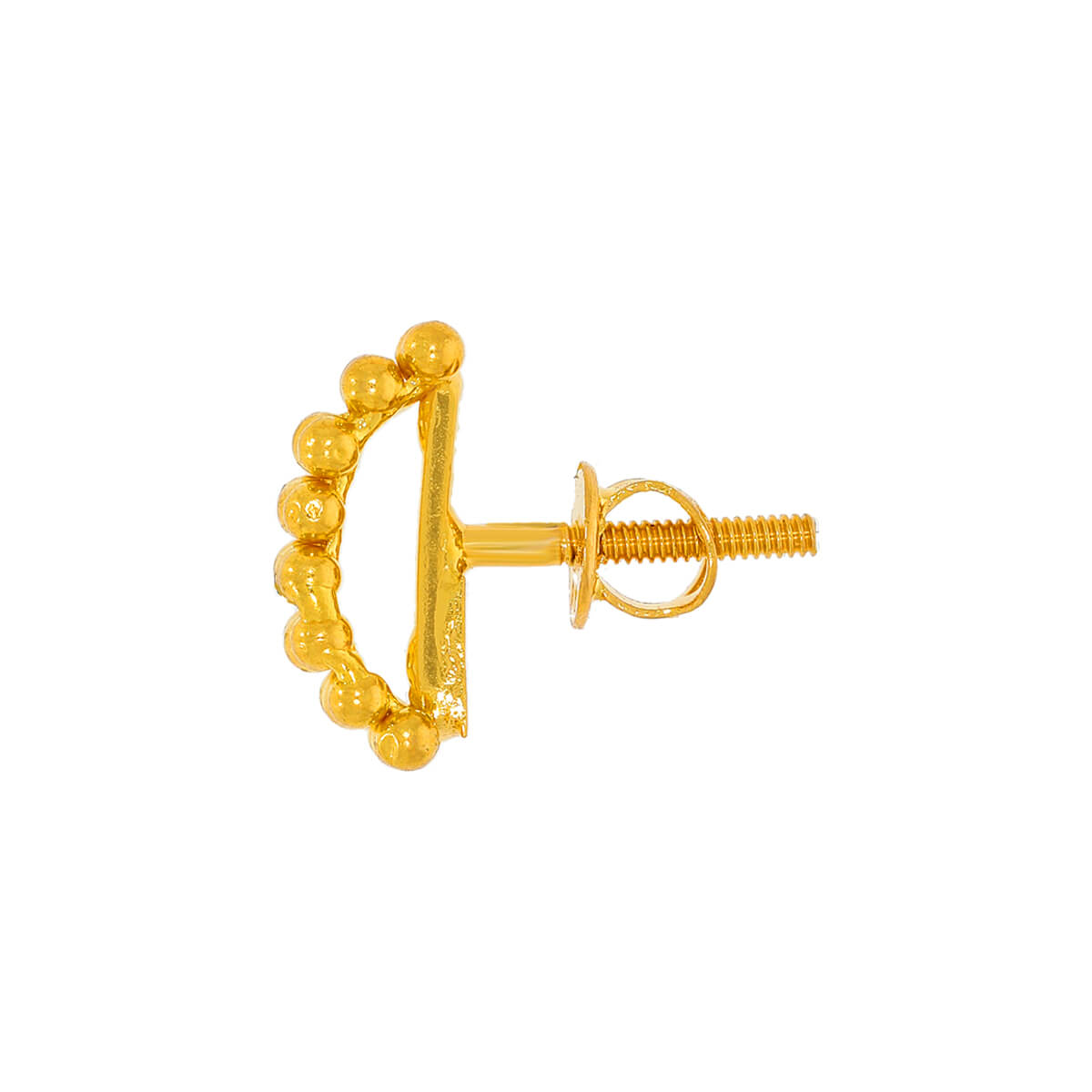 22K Elegant Gold Bead Stud Earrings