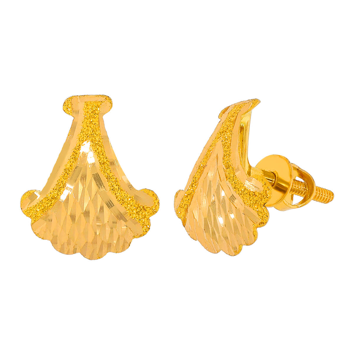 Glorious Floweret Gold Studs 22K