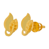 22K Leaf Gold Studs for Effortless Style