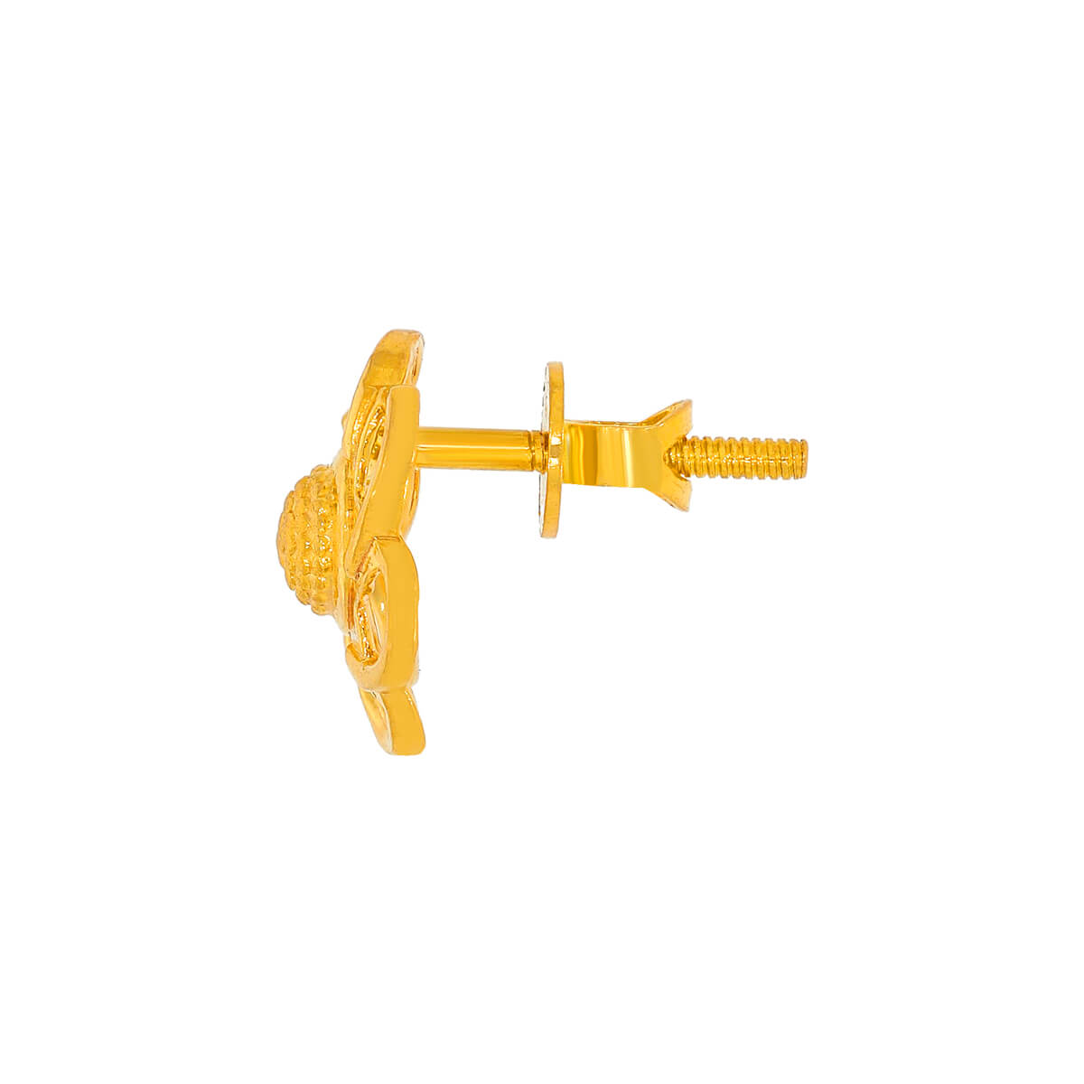 Delicate Charm Gold Floral Studs 22K