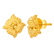 Blossom 22K Gold Square Stud Earrings for Everyday Style