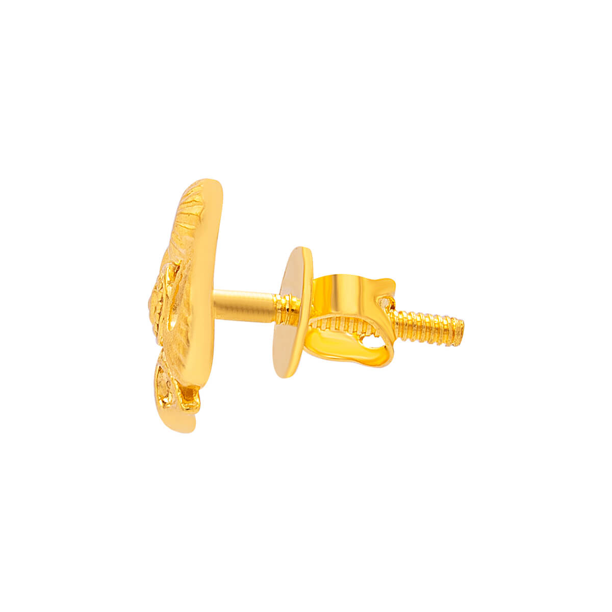 Elegant Blossom Motif Stud Earrings in 22K Gold
