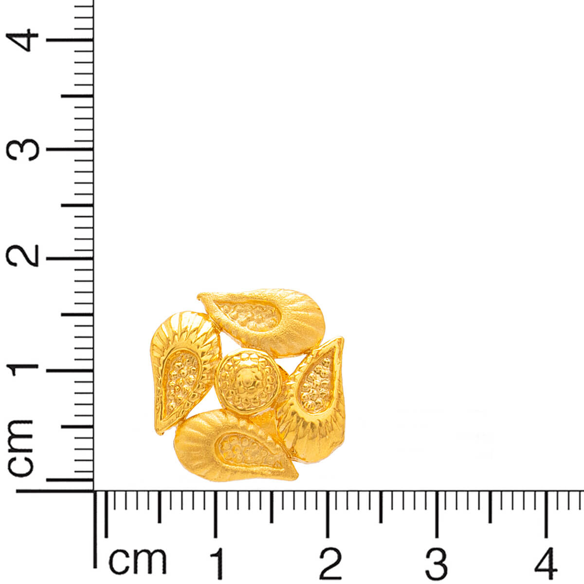 Elegant Blossom Motif Stud Earrings in 22K Gold