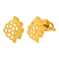 Flora Style 22K Gold Studs with Classic Twist