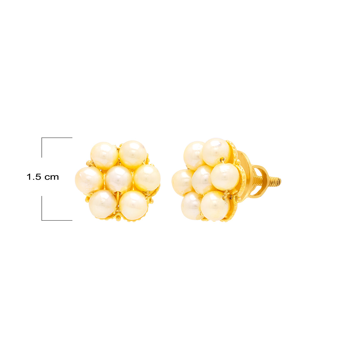 Ivory Glow Gold Floral Studs
