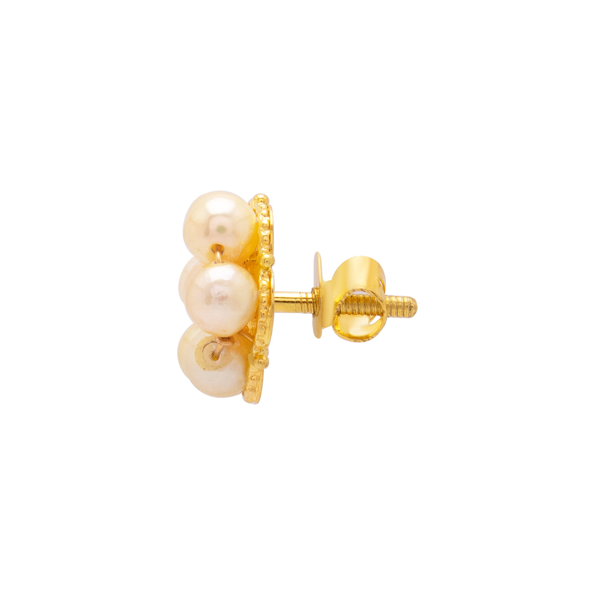 White Blossom 22K Gold Stud Earrings