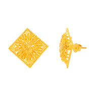 Elegantly Graceful Flora Motif 22K Gold Studs