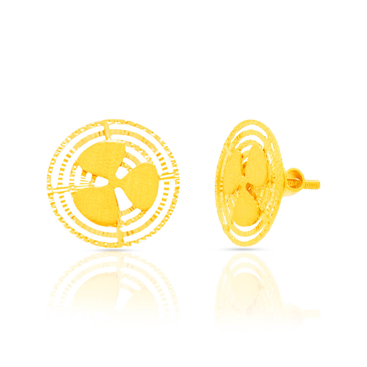 Sleek and Simple 22K Gold Stud Earrings