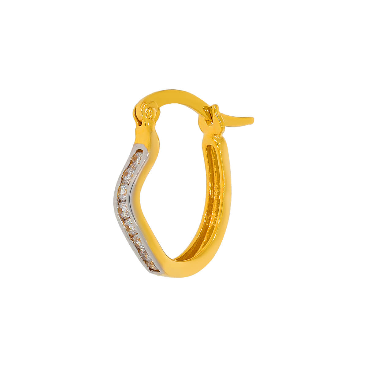 Gold Hoop Earrings with a Graceful Curve