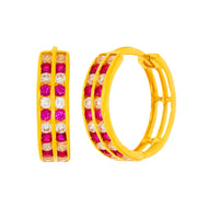 Radiant Gold Hoops with Beautiful Zirconia