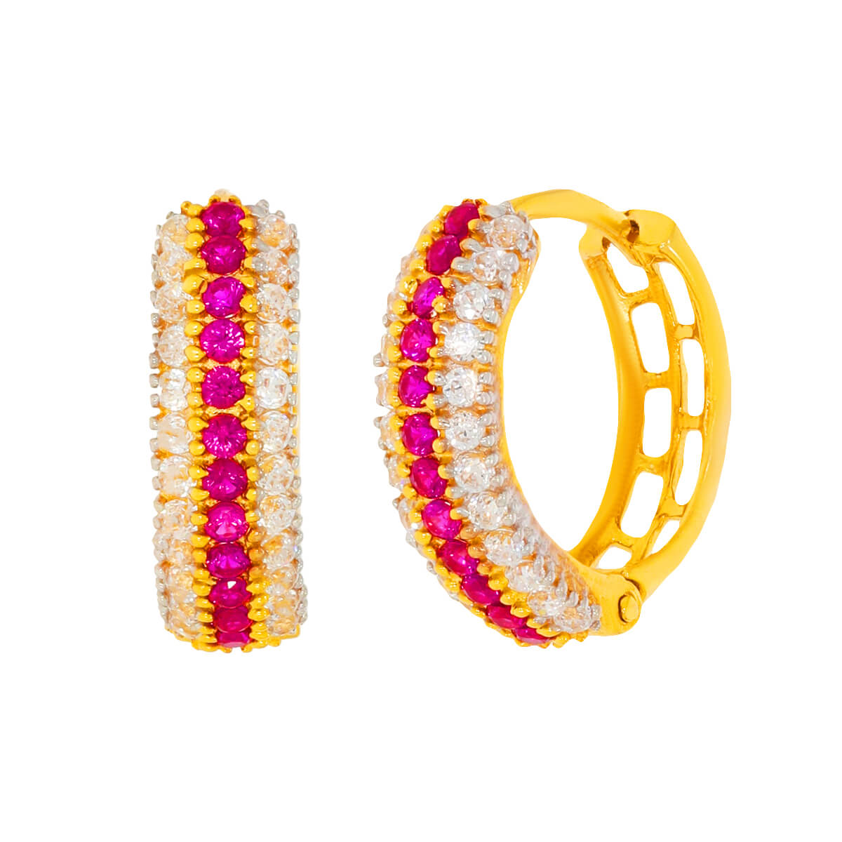 Vibrant Charm Gold Hoop Earrings