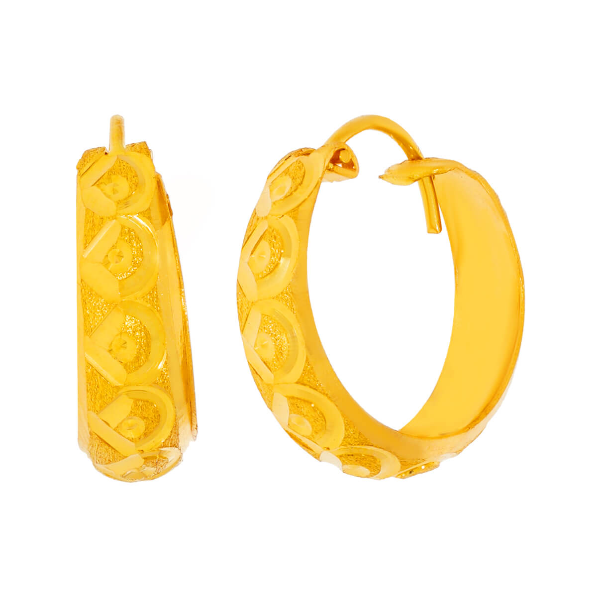 Mesmerizing Elegance 22K Gold Hoops