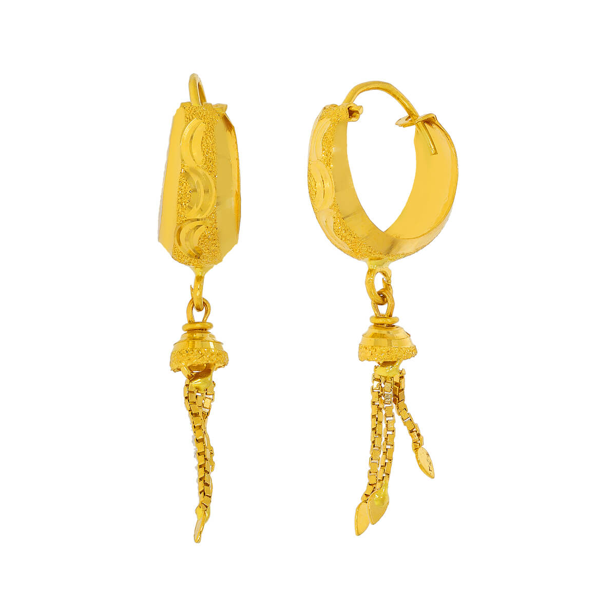 Spherical Elegance Golden Orb Hoops 22K